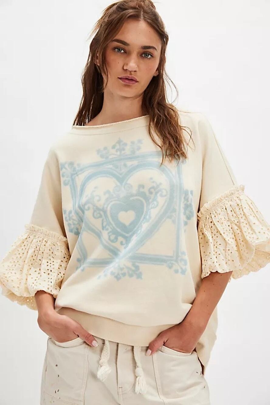 Free People Doily Sweatshirt, NWOT, Size M